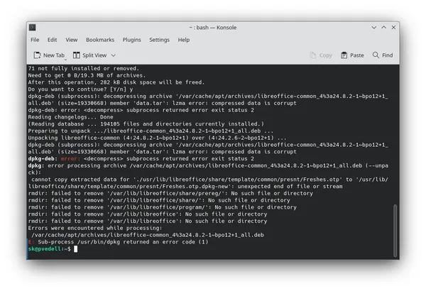 Debian 12 APT Error: Fixing "Unpacking of Archive Failed on File"