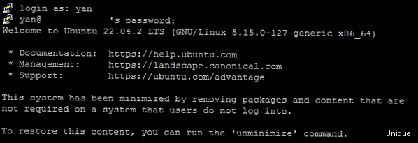 Как управлять VPS через командную строку? - A screenshot of a terminal window showing a successful SSH connection to a VPS, including the user prompt and server information.