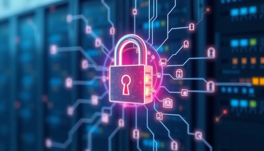 Digital lock protecting glowing encryption keys, symbolizing server security.