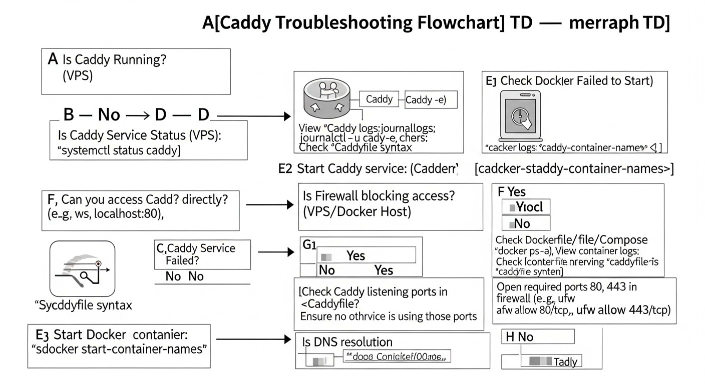 Diagrama: Errores comunes al usar Caddy y cómo evitarlos