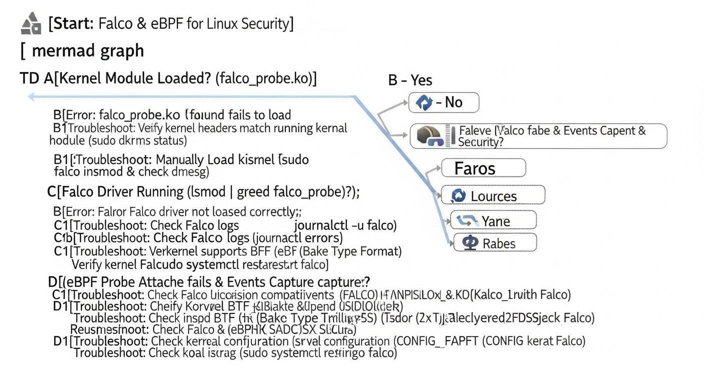 Diagrama: 8. Errores comunes al trabajar con Falco y eBPF