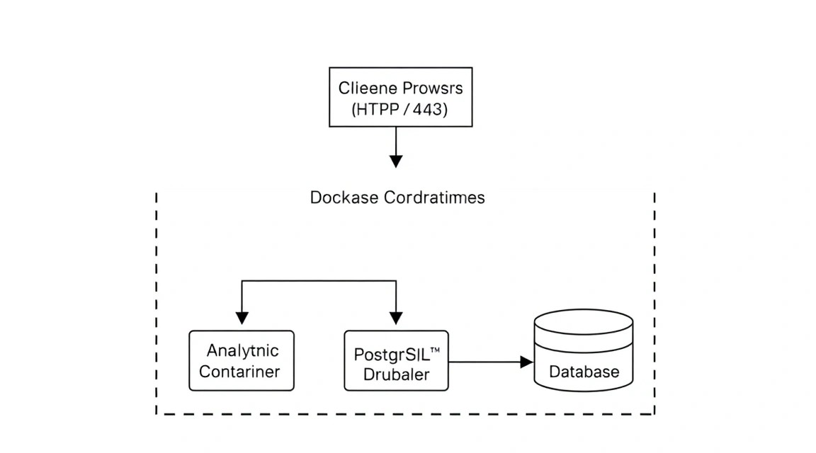 Схема: 5. Розгортання Umami Analytics через Docker Compose