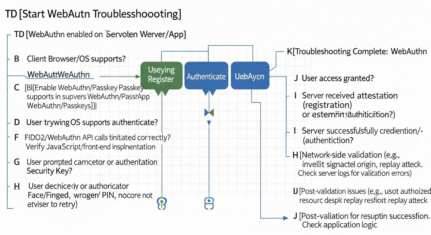 Diagrama: Troubleshooting: Solución de problemas con WebAuthn