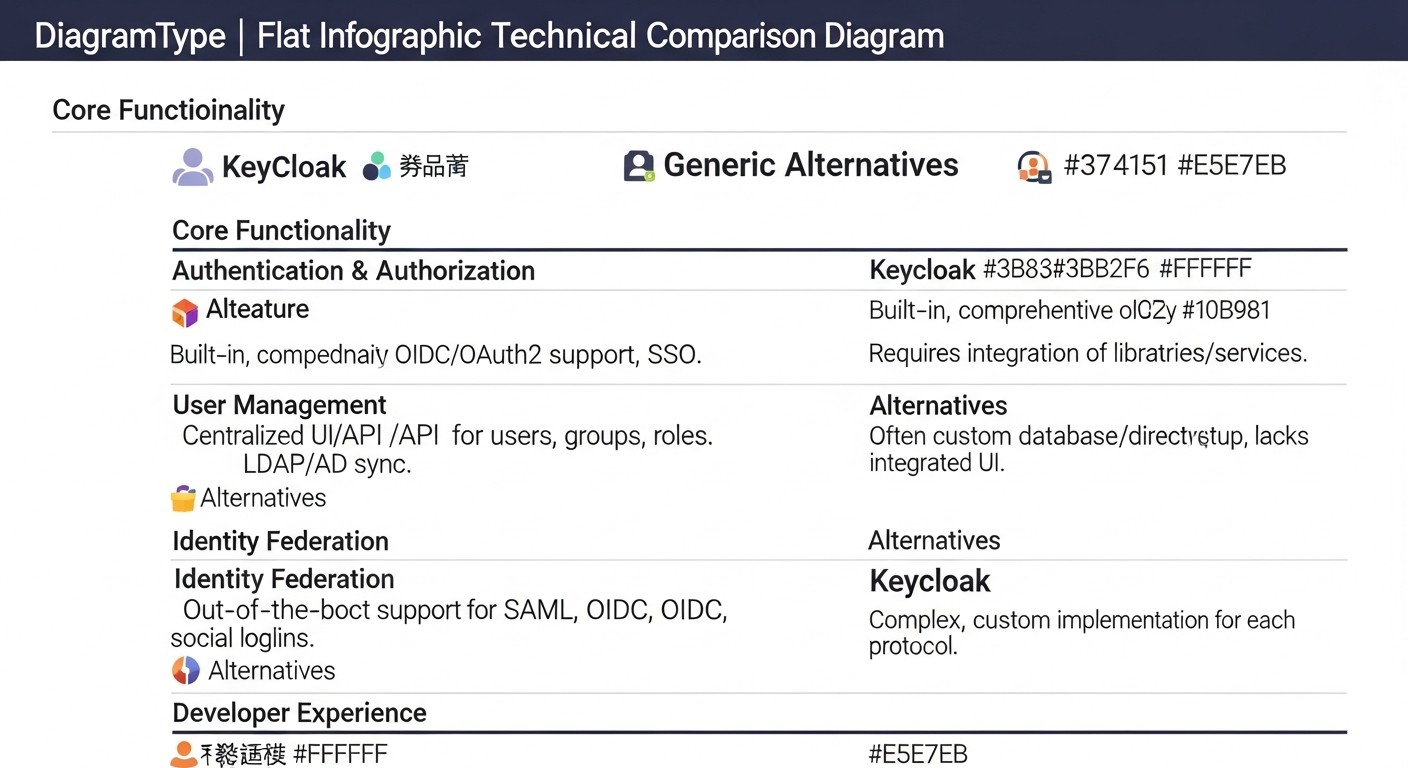 Diagram: Comparison Table: Keycloak vs. Alternatives