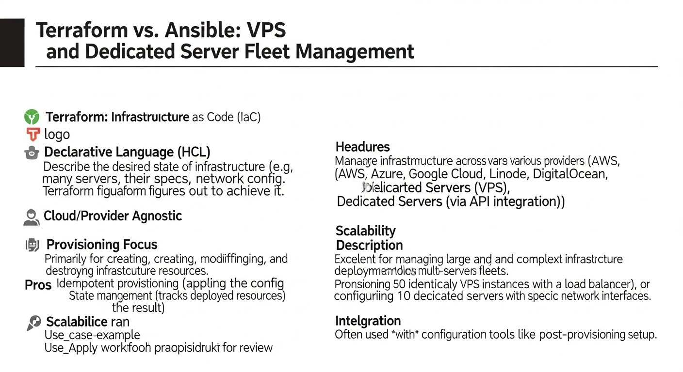 Diagram: Comparative Table: Terraform vs. Ansible in Fleet Management (2026)