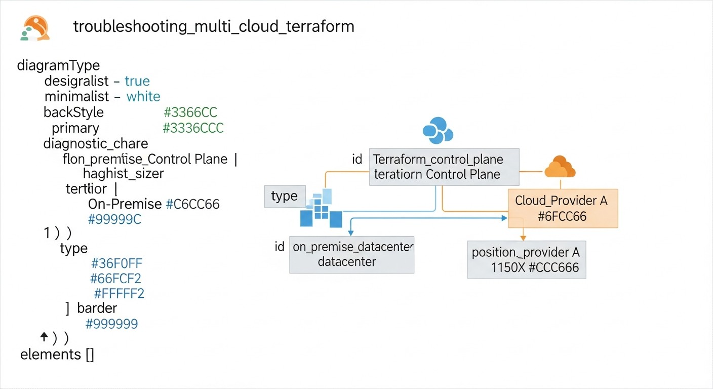 Diagram: Troubleshooting (problem solving) in multi-cloud and hybrid environments with Terraform