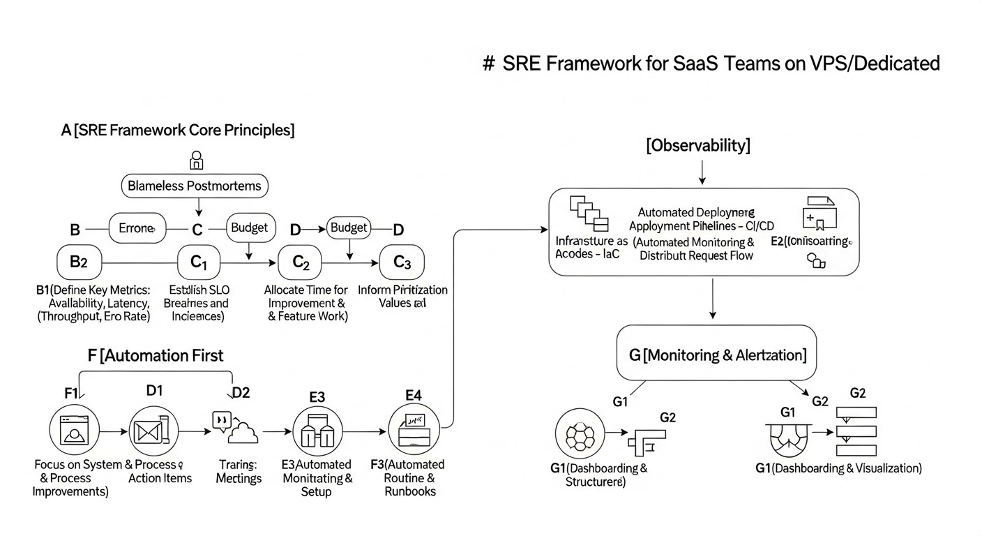 Схема: Основные критерии и факторы SRE для малых команд