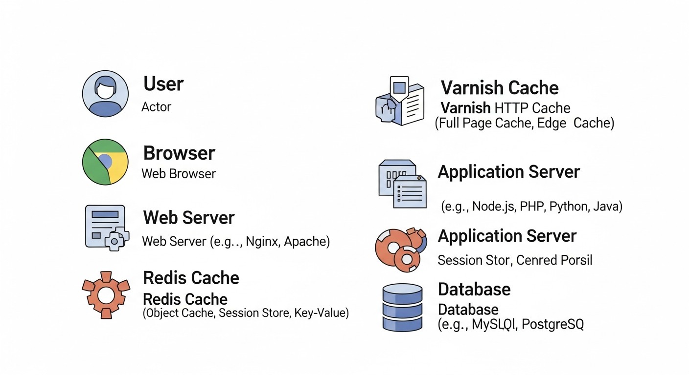 Diagrama: 6. Descripción detallada de Redis y Varnish